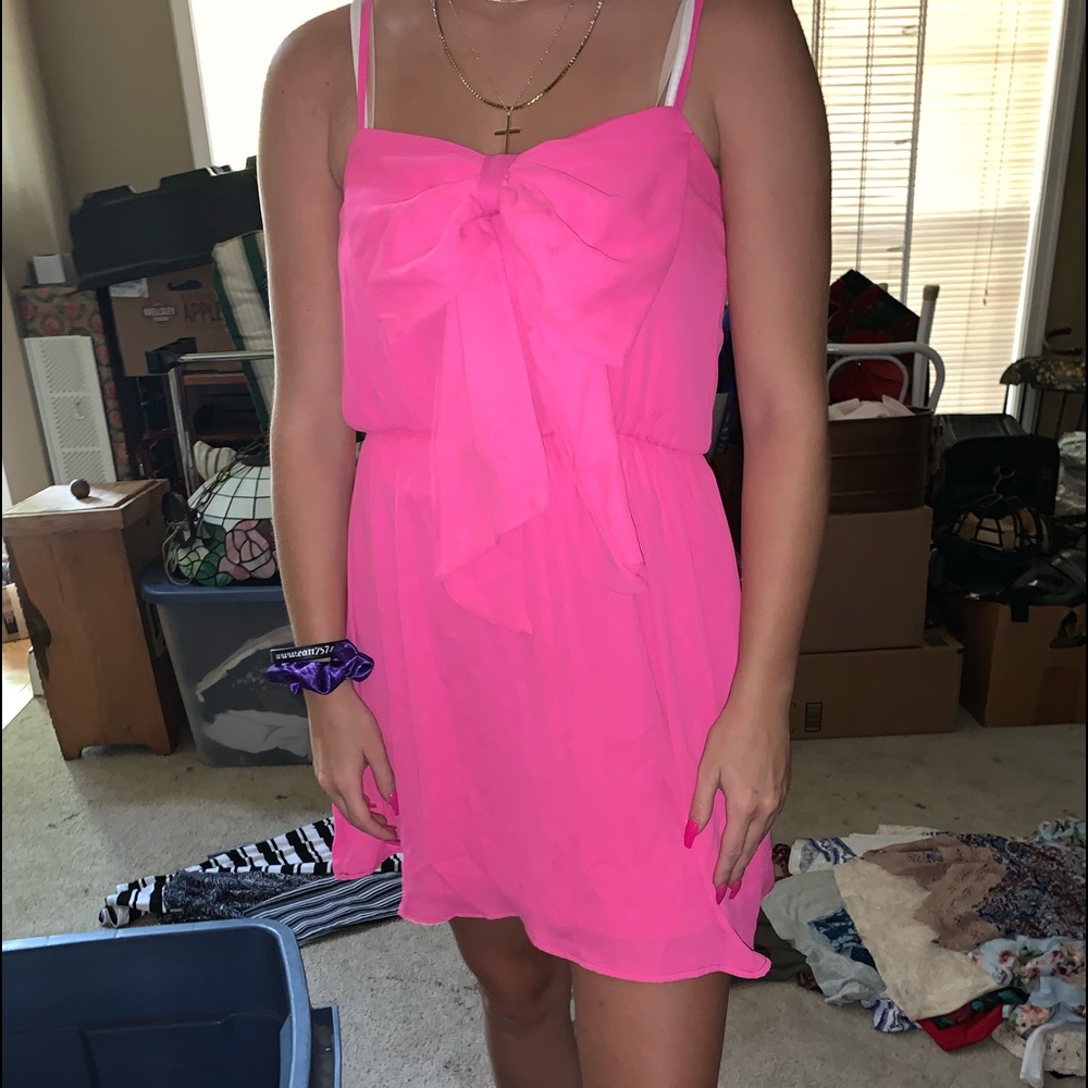 SAGE neon pink dress